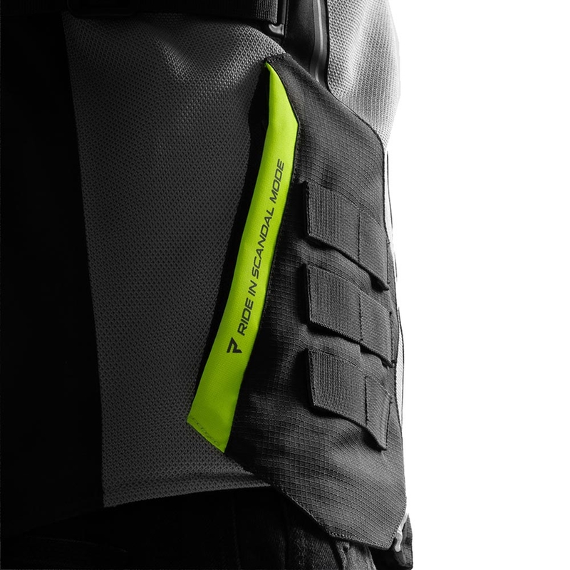 Giacca da moto Rebelhorn Scandal 3 nero-grigio-giallo fluo