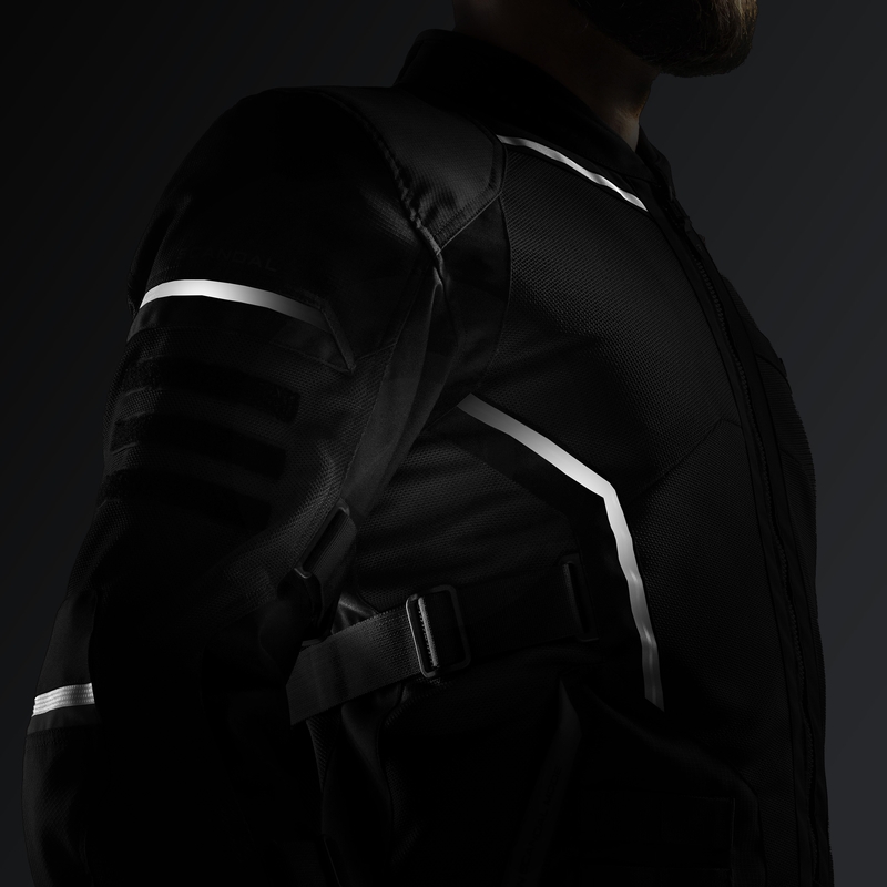 Giacca da moto Rebelhorn Scandal 3 nero-grigio-giallo fluo