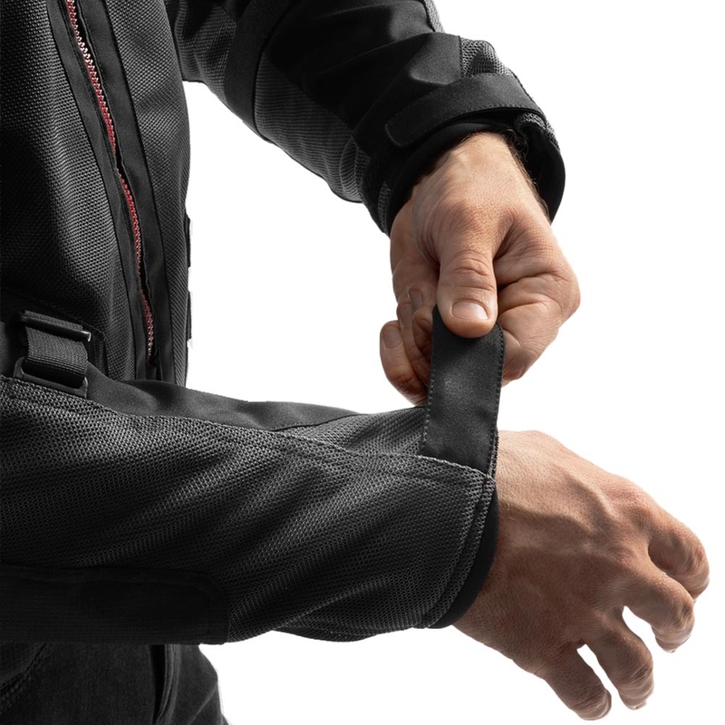 Giacca da motociclista Rebelhorn Scandal 3 grigio scuro-nero-rosso