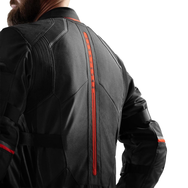 Giacca da motociclista Rebelhorn Scandal 3 grigio scuro-nero-rosso