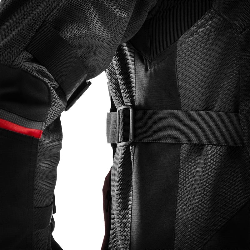 Giacca da motociclista Rebelhorn Scandal 3 grigio scuro-nero-rosso