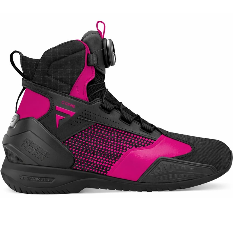 Stivali da moto Rebelhorn Core nero-rosa