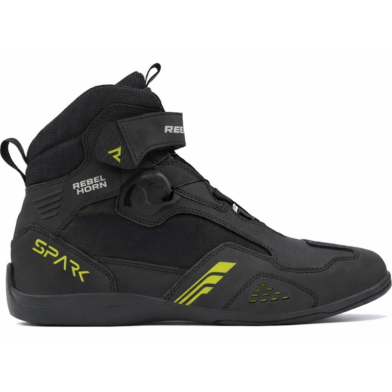 Stivali da moto Rebelhorn Spark 3 nero-giallo fluo