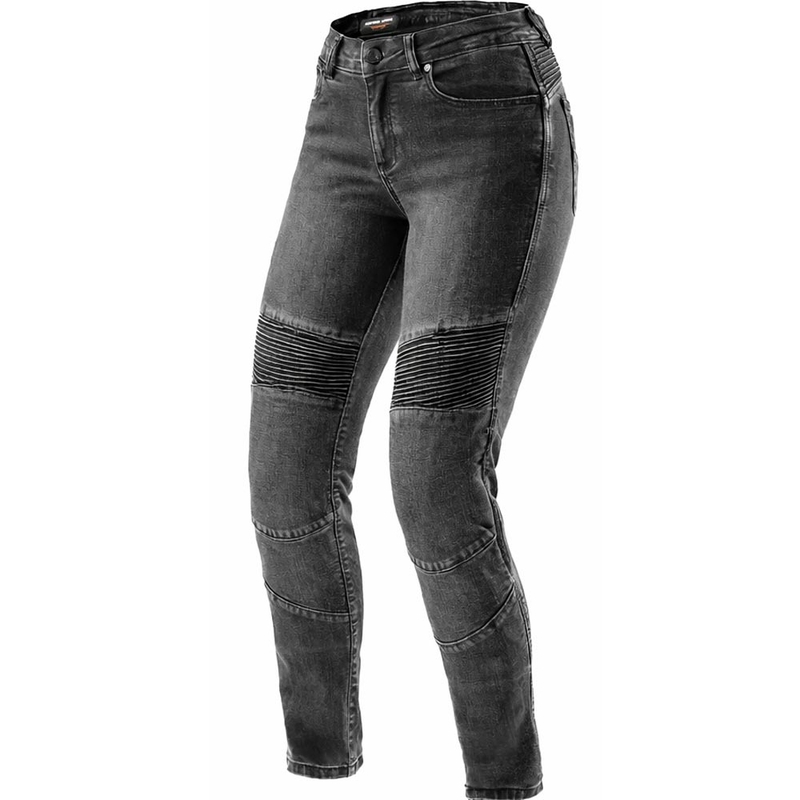 Jeans da motociclista da donna Rebelhorn Agness 2 Mono lavato nero