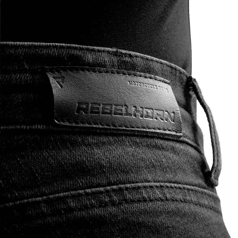 Jeans da motociclista da donna Rebelhorn Classic Monolayer nero lavato