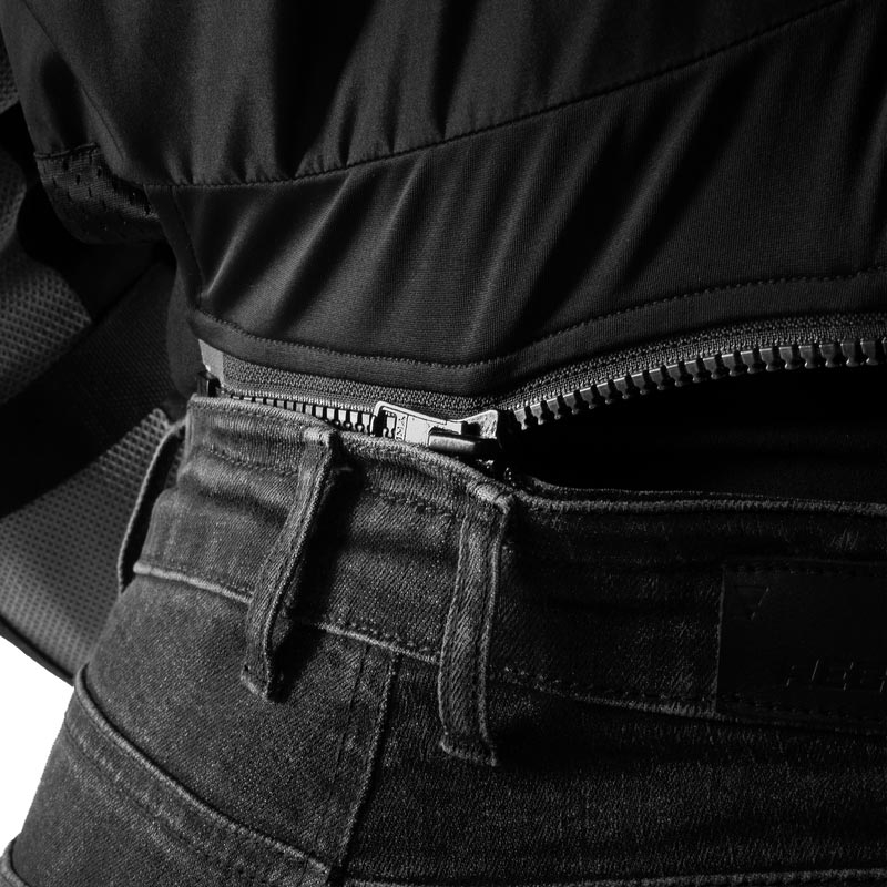 Jeans da motociclista da donna Rebelhorn Classic Monolayer nero lavato