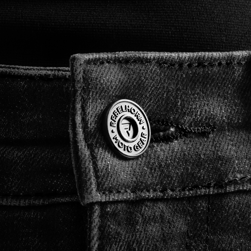 Jeans da motociclista da donna Rebelhorn Classic Monolayer nero lavato