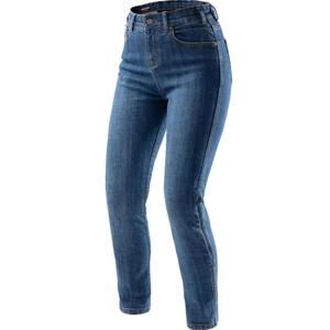 Jeans da motociclista corti da donna Rebelhorn Classic Monolayer blu lavato