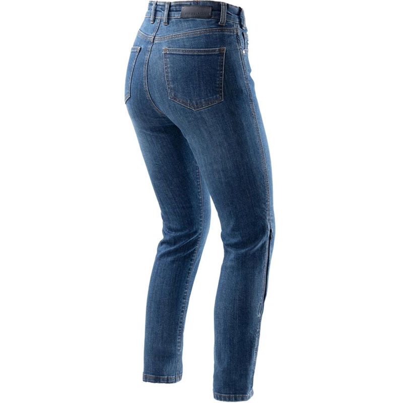 Jeans da motociclista corti da donna Rebelhorn Classic Monolayer blu lavato