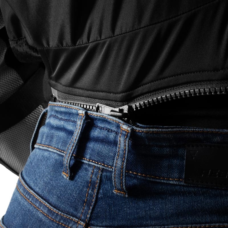 Jeans da motociclista corti da donna Rebelhorn Classic Monolayer blu lavato
