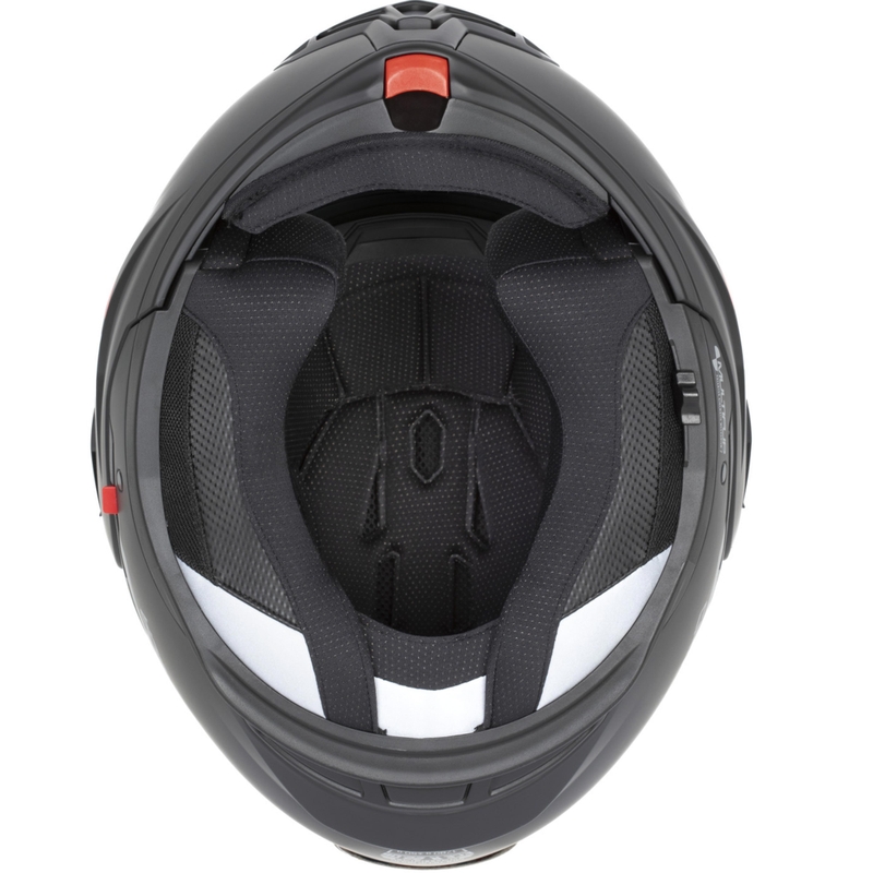 Casco da motocicletta apribile Cassida MultiFlip Korp nero opaco-giallo fluo-grigio