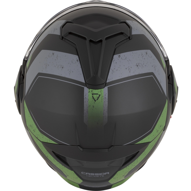 Casco da motocicletta apribile Cassida MultiFlip Korp nero opaco-verde-grigio