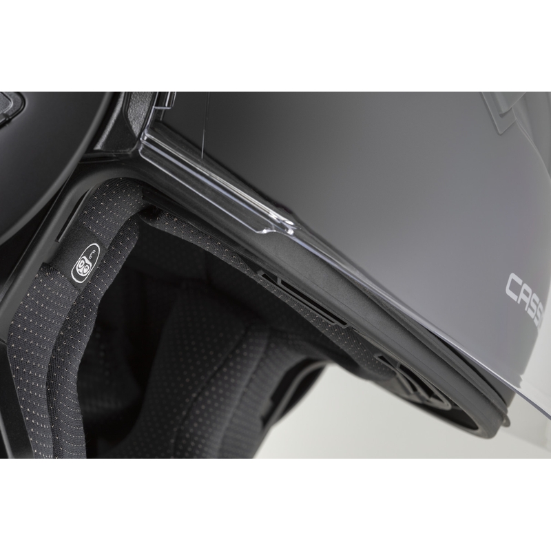 Casco da motocicletta apribile Cassida MultiFlip Korp nero opaco-grigio scuro-grigio