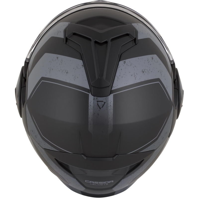 Casco da motocicletta apribile Cassida MultiFlip Korp nero opaco-grigio scuro-grigio