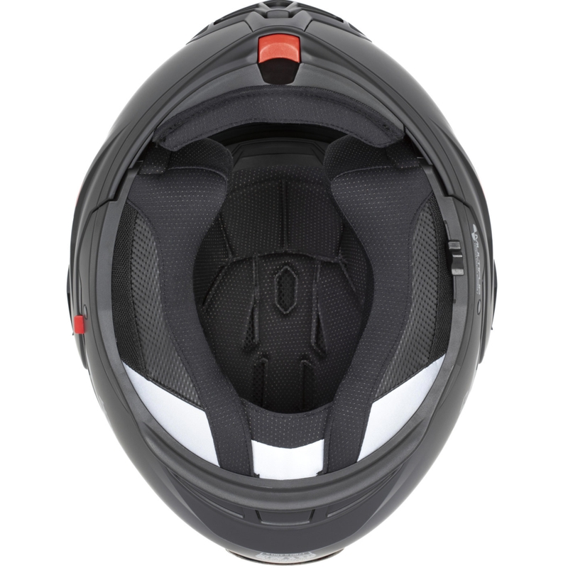 Casco da motocicletta apribile Cassida MultiFlip Korp nero opaco-grigio scuro-grigio