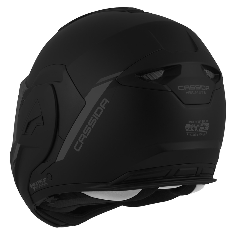 Casco da motocicletta apribile Cassida MultiFlip Korp nero opaco-rosso-grigio