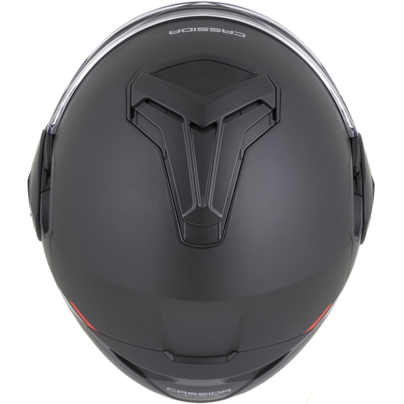 Casco da motocicletta apribile Cassida MultiFlip Korp nero opaco-rosso-grigio