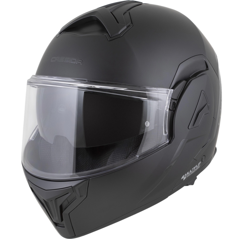 Casco da motocicletta apribile Cassida MultiFlip Solid Blackout nero opaco-nero