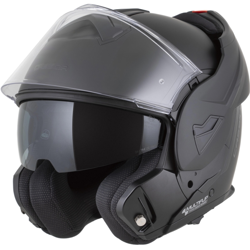 Casco da motocicletta apribile Cassida MultiFlip Solid Blackout nero opaco-nero
