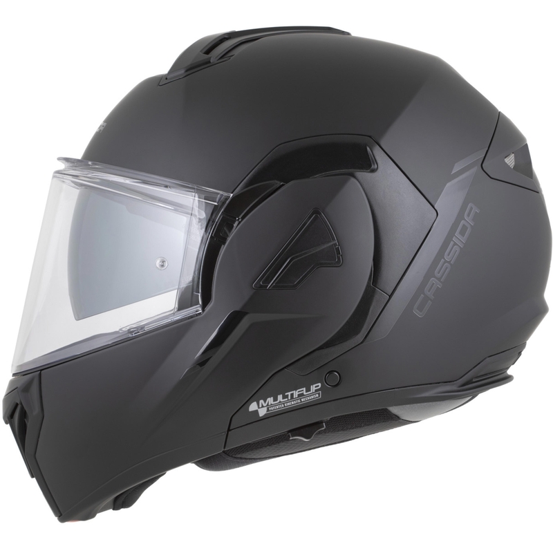 Casco da motocicletta apribile Cassida MultiFlip Solid Blackout nero opaco-nero