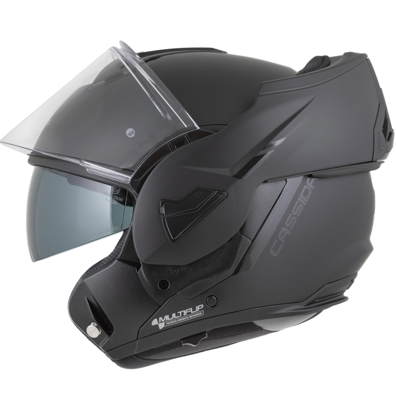 Casco da motocicletta apribile Cassida MultiFlip Solid Blackout nero opaco-nero