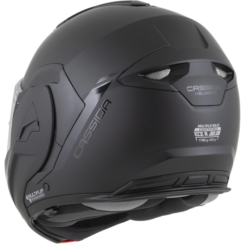 Casco da motocicletta apribile Cassida MultiFlip Solid Blackout nero opaco-nero