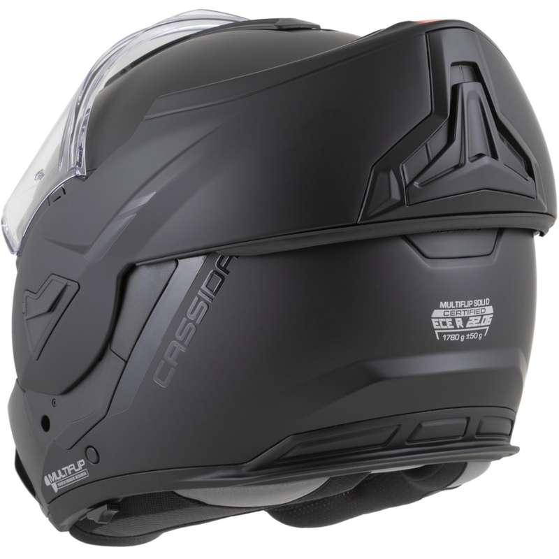 Casco da motocicletta apribile Cassida MultiFlip Solid Blackout nero opaco-nero