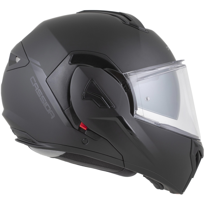 Casco da motocicletta apribile Cassida MultiFlip Solid Blackout nero opaco-nero