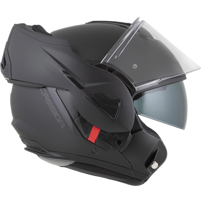 Casco da motocicletta apribile Cassida MultiFlip Solid Blackout nero opaco-nero