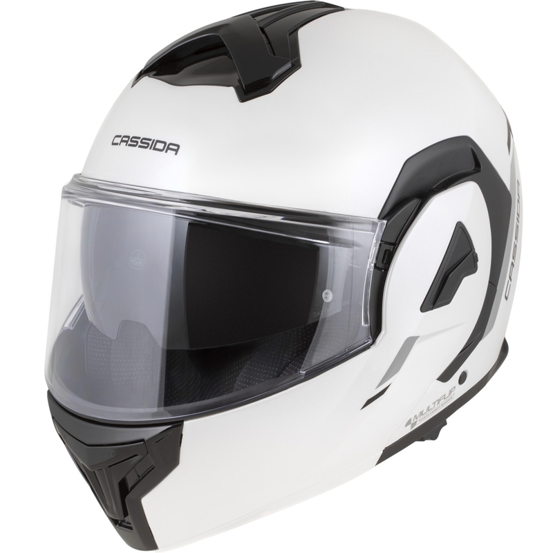 Casco da motocicletta modulare Cassida MultiFlip Solid bianco perla-nero