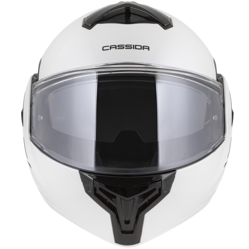 Casco da motocicletta modulare Cassida MultiFlip Solid bianco perla-nero
