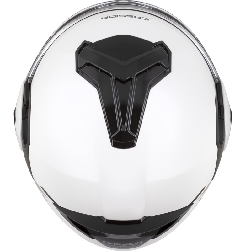 Casco da motocicletta modulare Cassida MultiFlip Solid bianco perla-nero