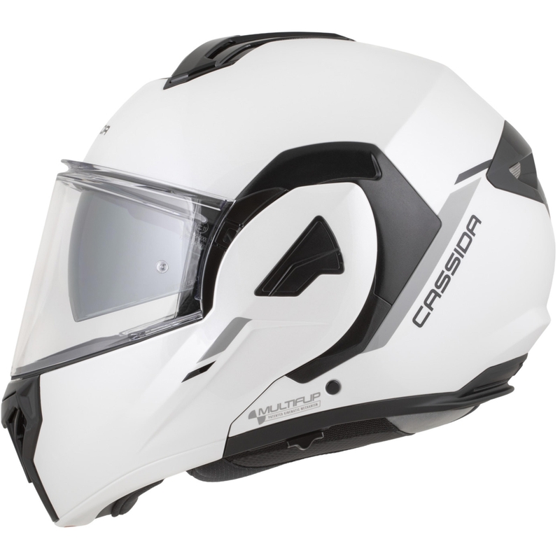 Casco da motocicletta modulare Cassida MultiFlip Solid bianco perla-nero