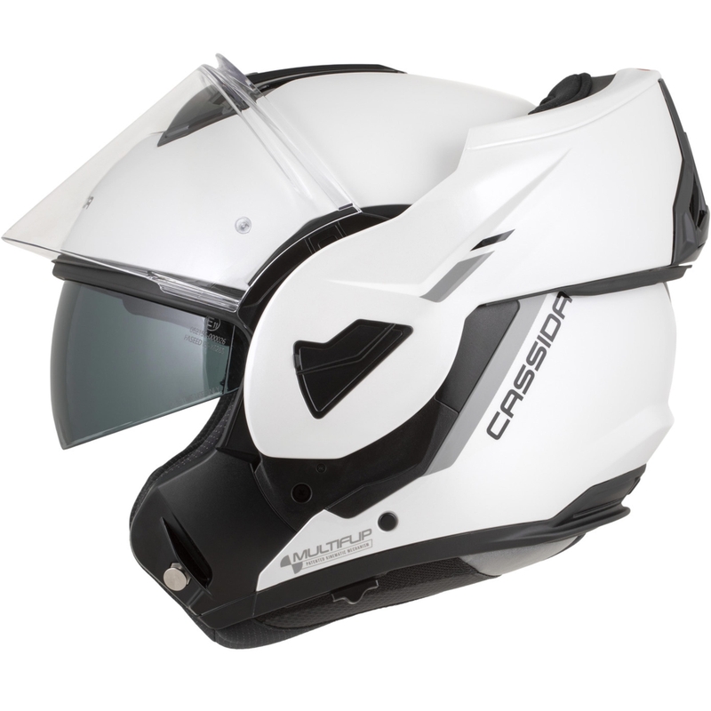 Casco da motocicletta modulare Cassida MultiFlip Solid bianco perla-nero