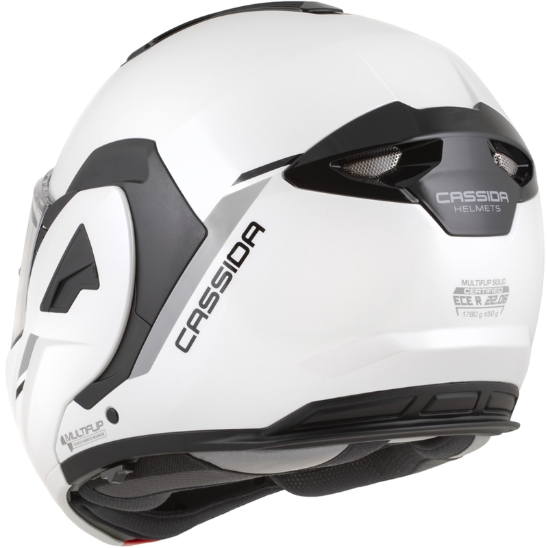 Casco da motocicletta modulare Cassida MultiFlip Solid bianco perla-nero