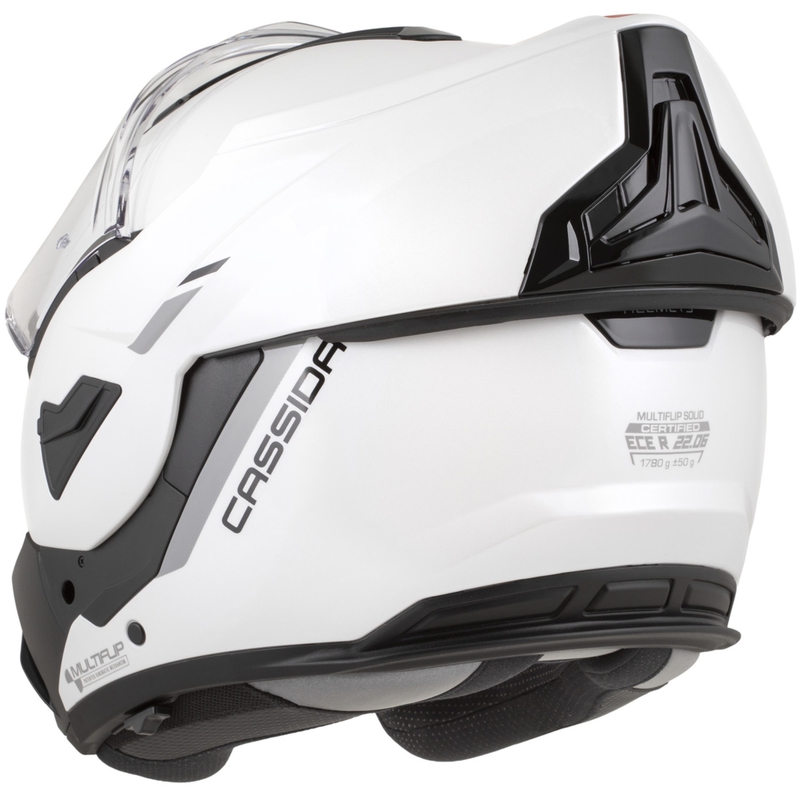 Casco da motocicletta modulare Cassida MultiFlip Solid bianco perla-nero