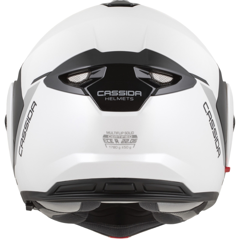 Casco da motocicletta modulare Cassida MultiFlip Solid bianco perla-nero