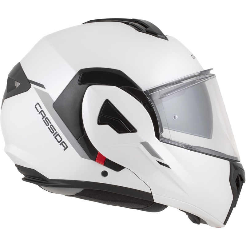Casco da motocicletta modulare Cassida MultiFlip Solid bianco perla-nero
