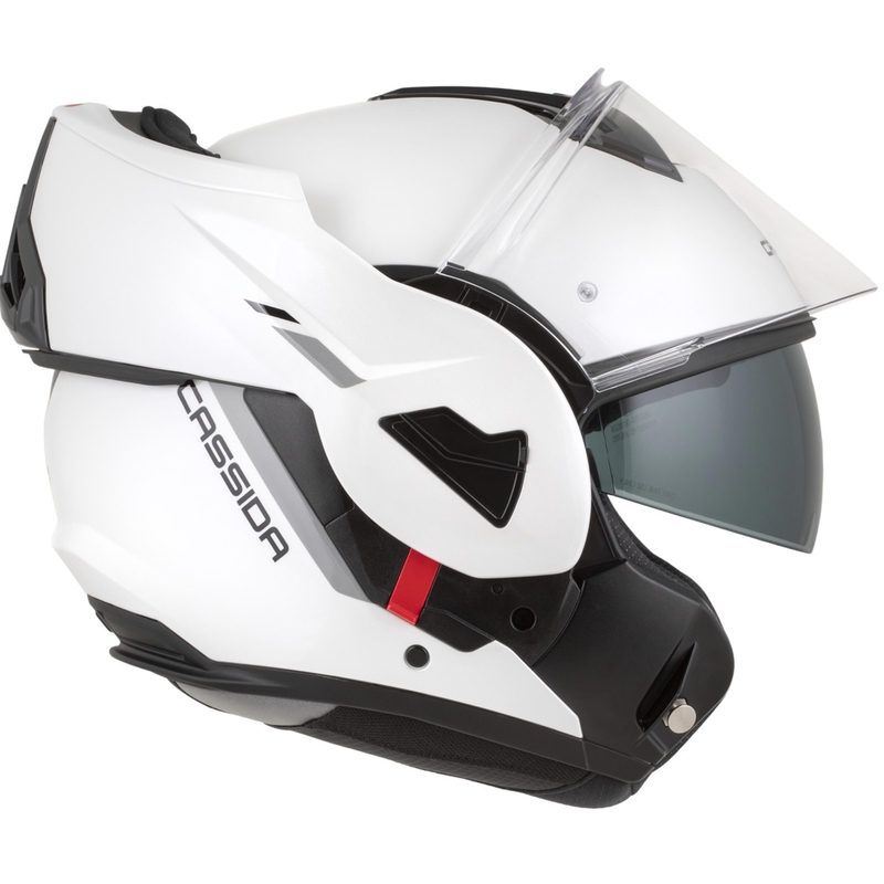 Casco da motocicletta modulare Cassida MultiFlip Solid bianco perla-nero