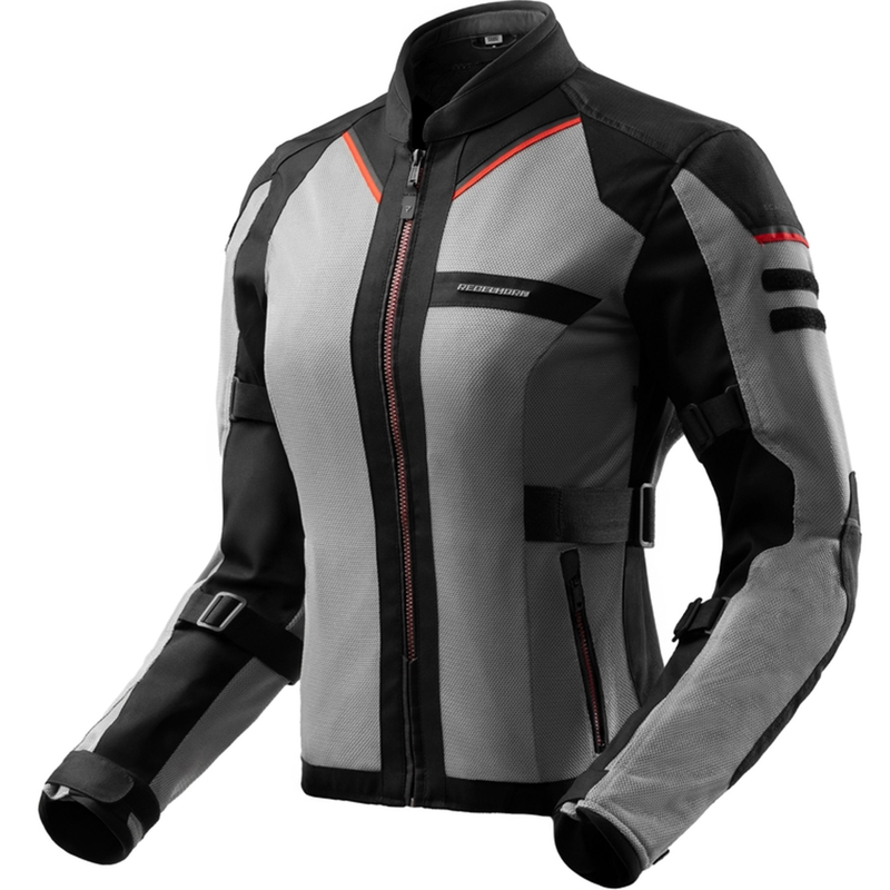 Giacca da moto da donna Rebelhorn Scandal 3 nero-grigio-rosso