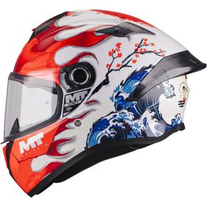 Casco integrale da moto MT Targo S Yamanaka A5 bianco-rosso-blu