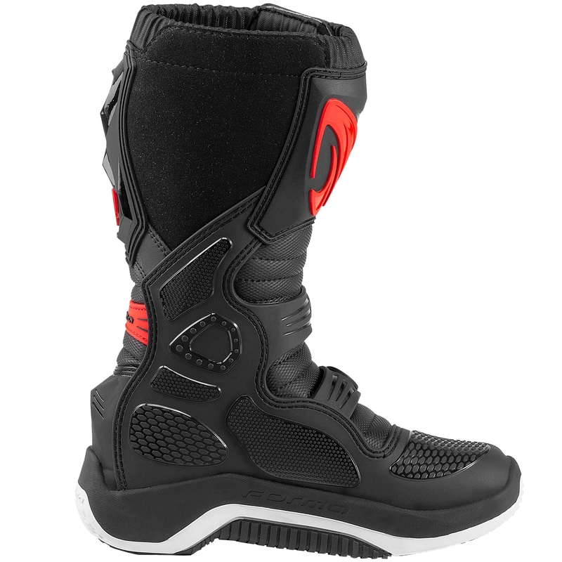 Stivali da moto per bambini Forma Drift nero-rosso-bianco