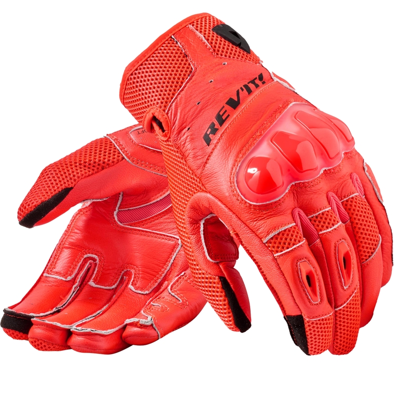 Guanti da moto Revit Ritmo fluo rosso-nero