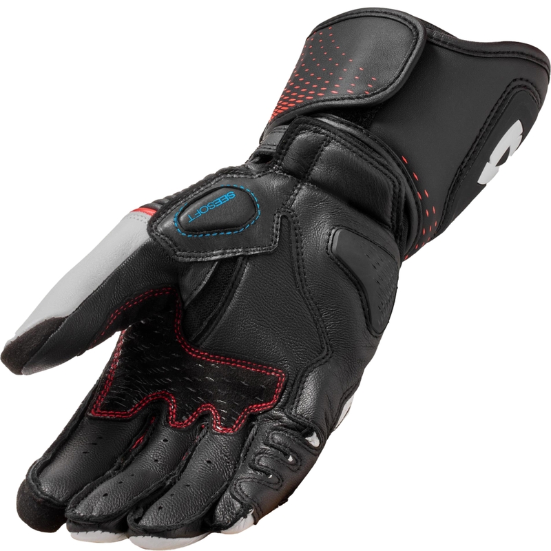 Guanti da moto da donna Revit Xena 4 bianco-rosso fluo