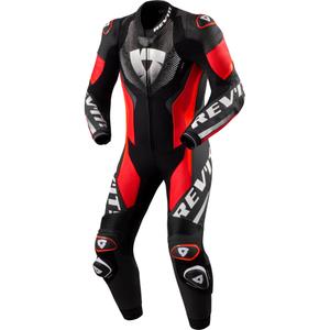 Tuta da moto Revit One Piece Hyperspeed 3 Nero-Rosso Fluo