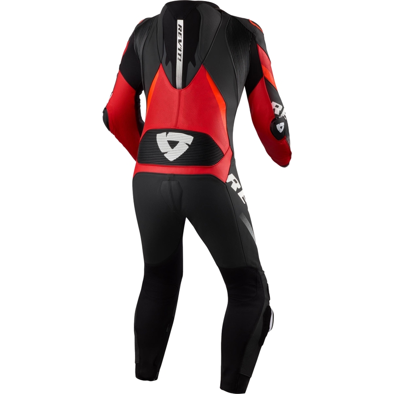 Tuta da moto Revit One Piece Hyperspeed 3 Nero-Rosso Fluo