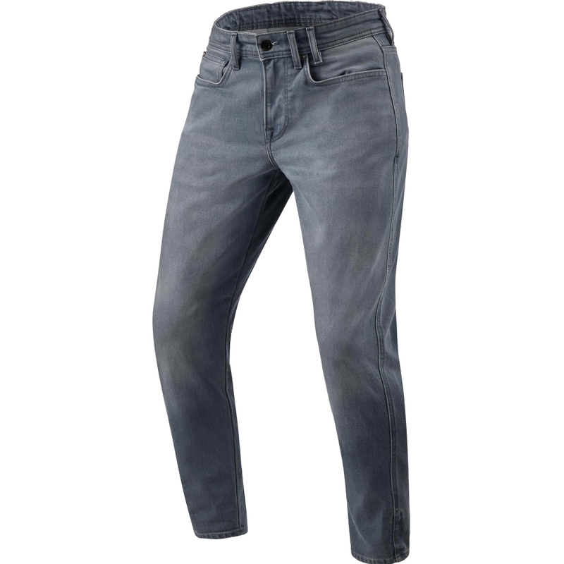 Jeans da moto Revit Keegan Tapered Extra Cropped, grigio medio lavato