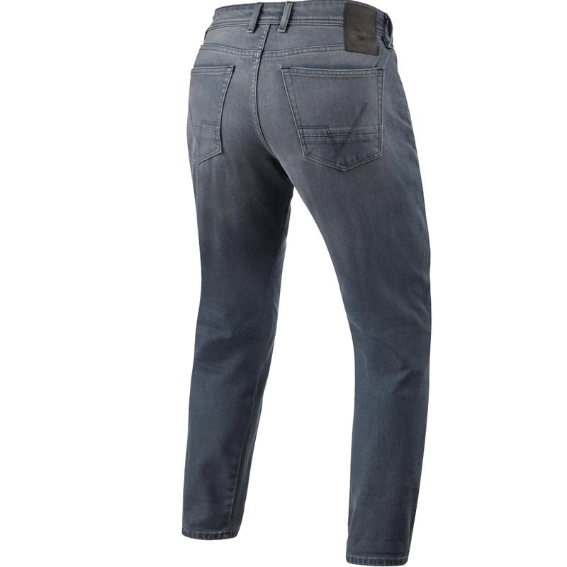 Jeans da moto Revit Keegan Tapered Extra Cropped, grigio medio lavato