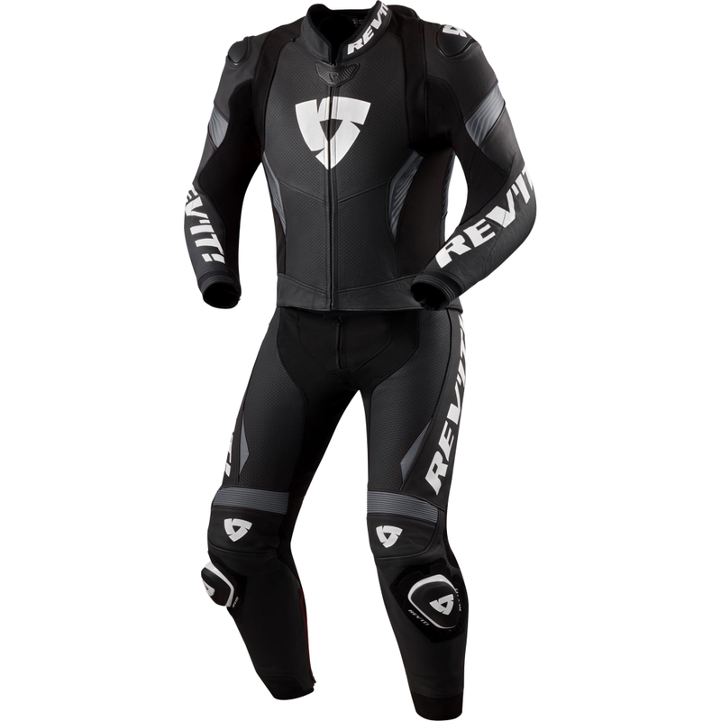 Tuta da moto Revit Argon 3 due pezzi nera-bianca