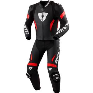 Tuta da moto Revit Argon 3 due pezzi nero-rosso fluo